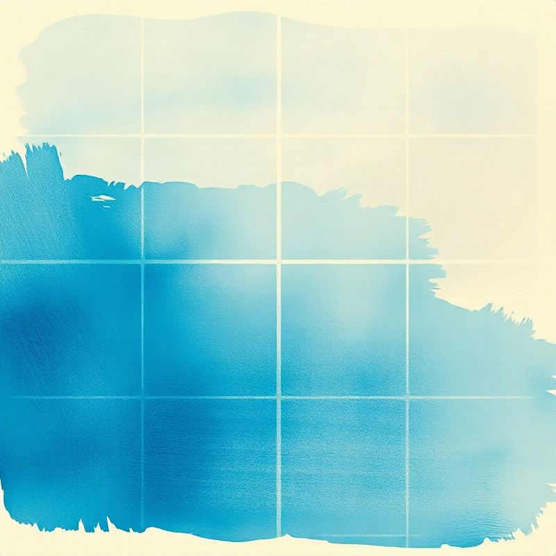 Abstract azure gradient wash with subtle grid lines